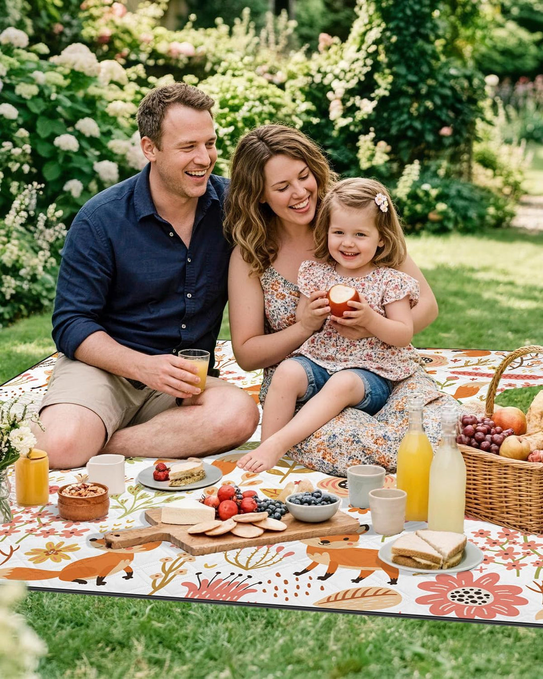 Kinder Picknickdecke Wasserdicht Faltbar, 200x200cm Tragbare Strandmatte Tier Maschine Waschbar, Gro
