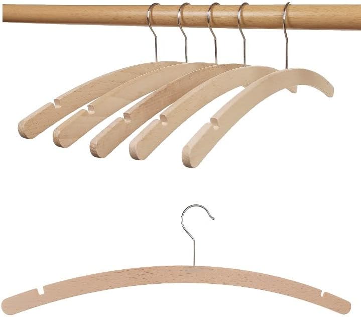 "Hagspiel" Kleiderbügel aus Buchenholz, 30 St. Einfachbügel roh, 42 cm lang, sehr platzsparend, Umwe