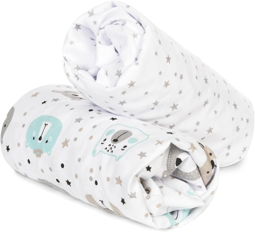 FlyIdeas Next 2 Me Spannbettlaken Beistellbett 83x50 cm, 2 STK. - 2 Spannleintuch Matratzenschoner f