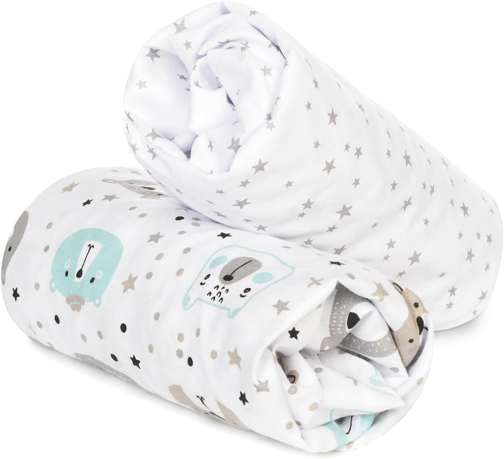FlyIdeas Next 2 Me Spannbettlaken Beistellbett 83x50 cm, 2 STK. - 2 Spannleintuch Matratzenschoner f