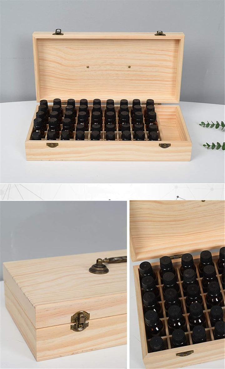 RoseFlower Bambus Ätherisches Öl Organisator Behälter Duftöle Display Ständer, 46 Löcher Aufbewahrun