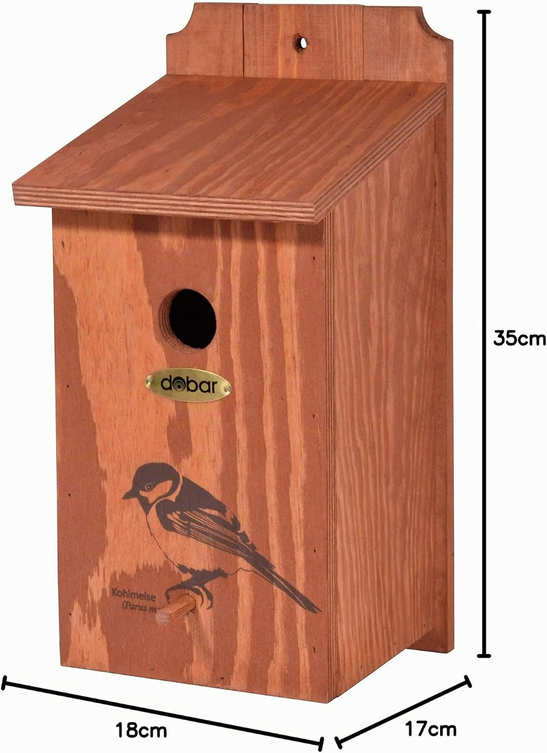 dobar® green label 22365FSCe Nistkasten "Kohlmeise" - Meisenkasten aus Holz - Nisthilfe für Wildvöge