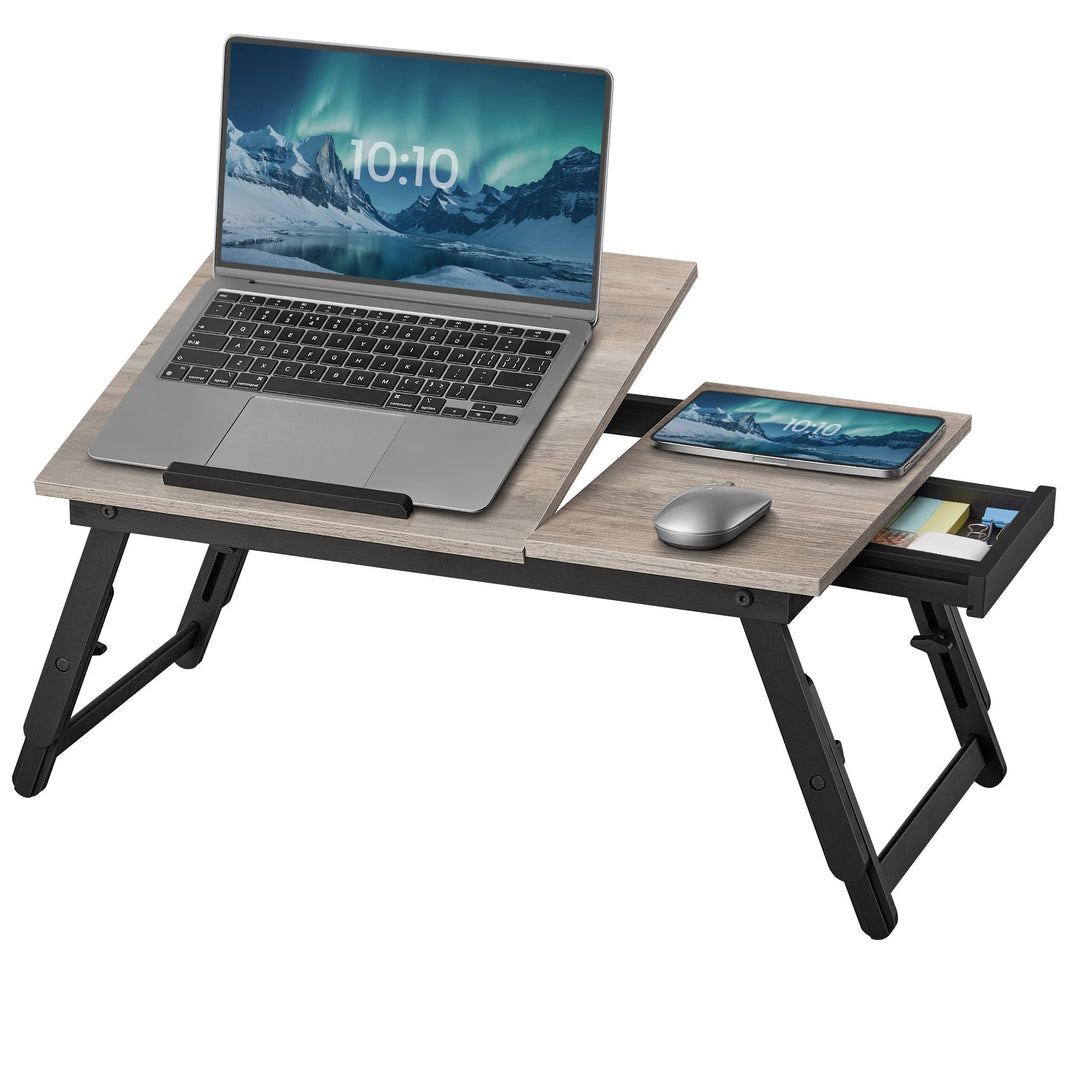 SONGMICS Laptoptisch, Laptopständer, Frühstückstablett, klappbare Beine, für Bett und Sofa, höhenver