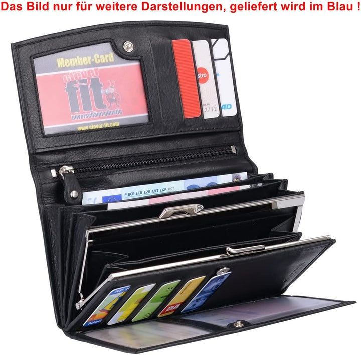 AVANCO Leder Damenbörse Damen Börse 22- (62A) mit RFID-Schutz Portemonnaie Geldbeutel Portmonee Port