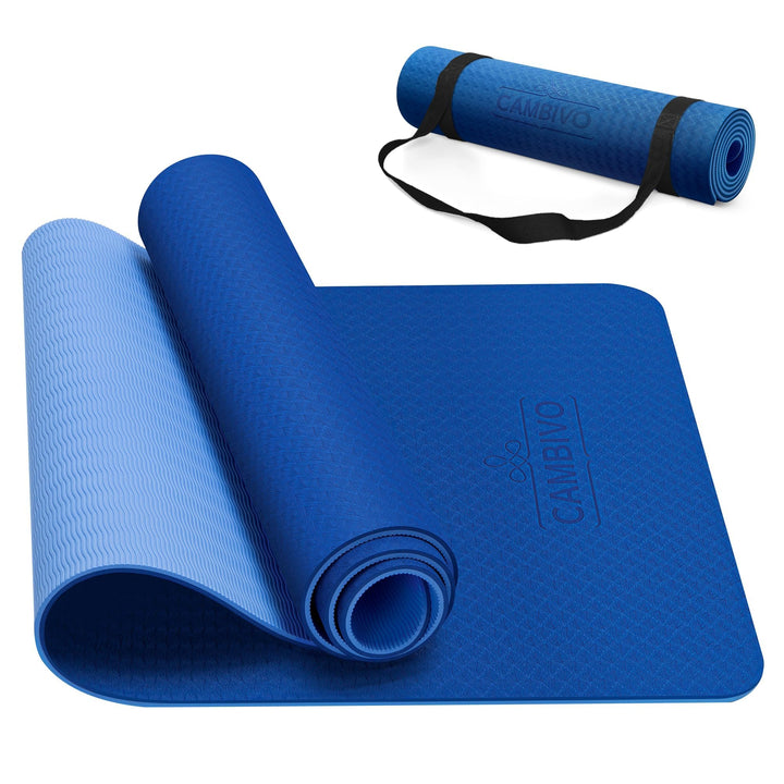 CAMBIVO Yoga Matte 183cm x 61cm, 8mm Dicke Pilates Matte Gymnastikmatte Rutschfest & Gepolstert,Yoga