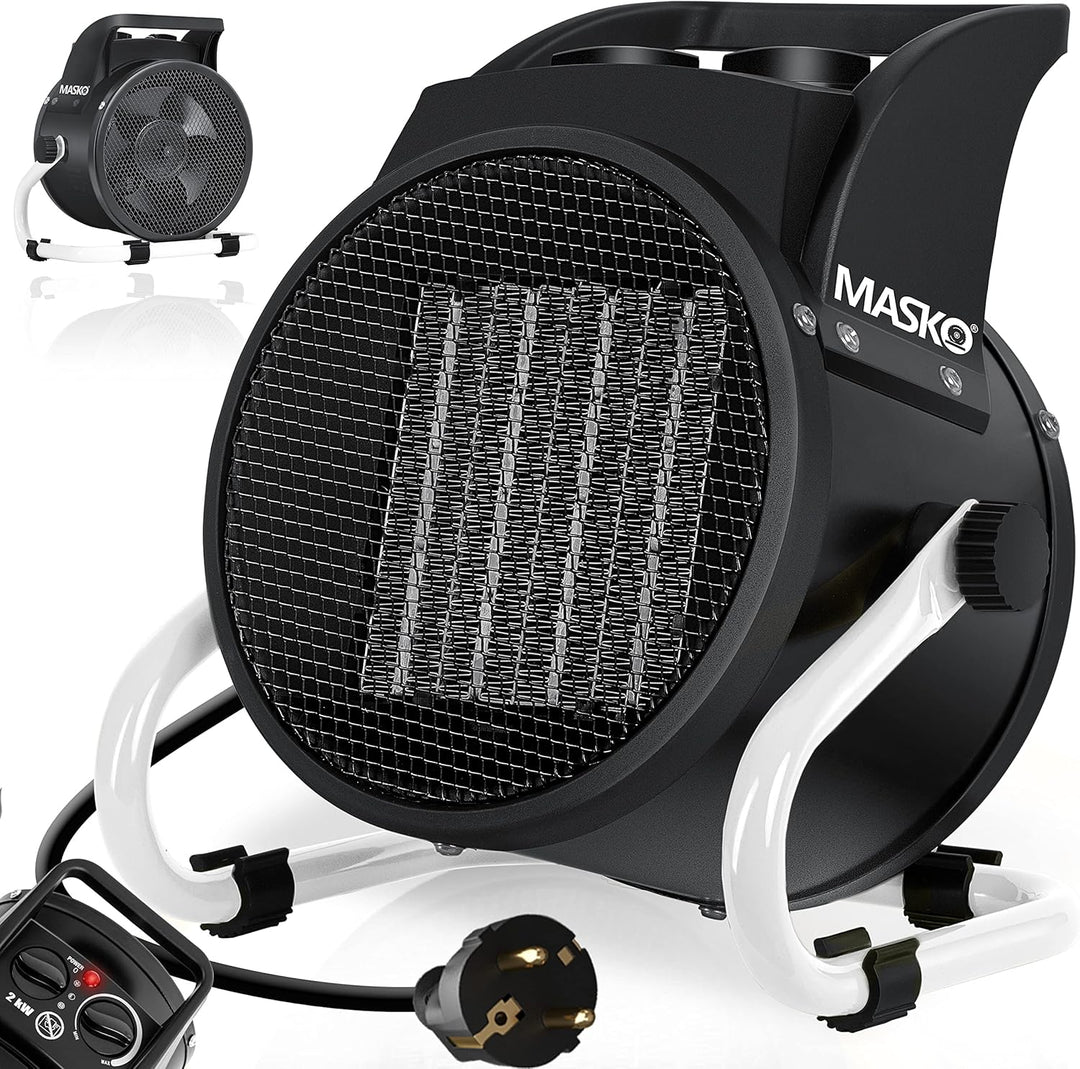 MASKO® Elektroheizer Heizlüfter Bauheizer Keramik Heizstrahler elektrisch Heizgerät mit Thermostat E