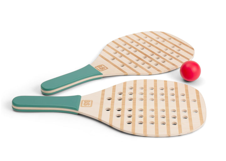 BS Toys Padel-Schläger aus Holz - Indoor- und Outdoor-Spielzeug - Fördert visuell-motorische Koordin