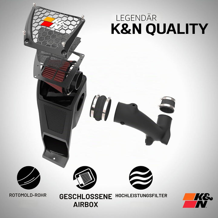 K&amp;N 57S-950 Waschbarer und wiederverwendbarer KFZ Hochleistungsluftfiltersystem