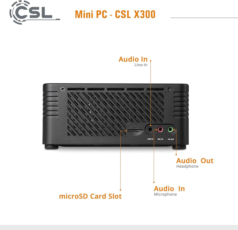 Mini PC CSL X300 Windows 11 Home, AMD Ryzen 5 5600G 6x3900 MHz, 2000 GB M.2 SSD, 32 GB DDR4-RAM, Rad