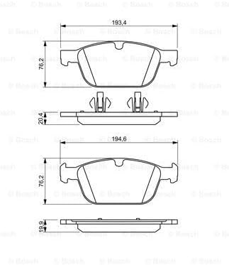 Bosch BP1241 Bremsbeläge - Vorderachse - ECE-R90 Zertifizierung - vier Bremsbeläge pro Set