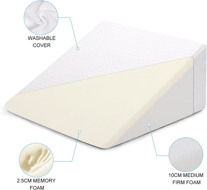TANYOO Keilkissen Lesekissen mit Memory Schaum für Bett und Sofa Als Beinkissen oder Rückenkissen, M