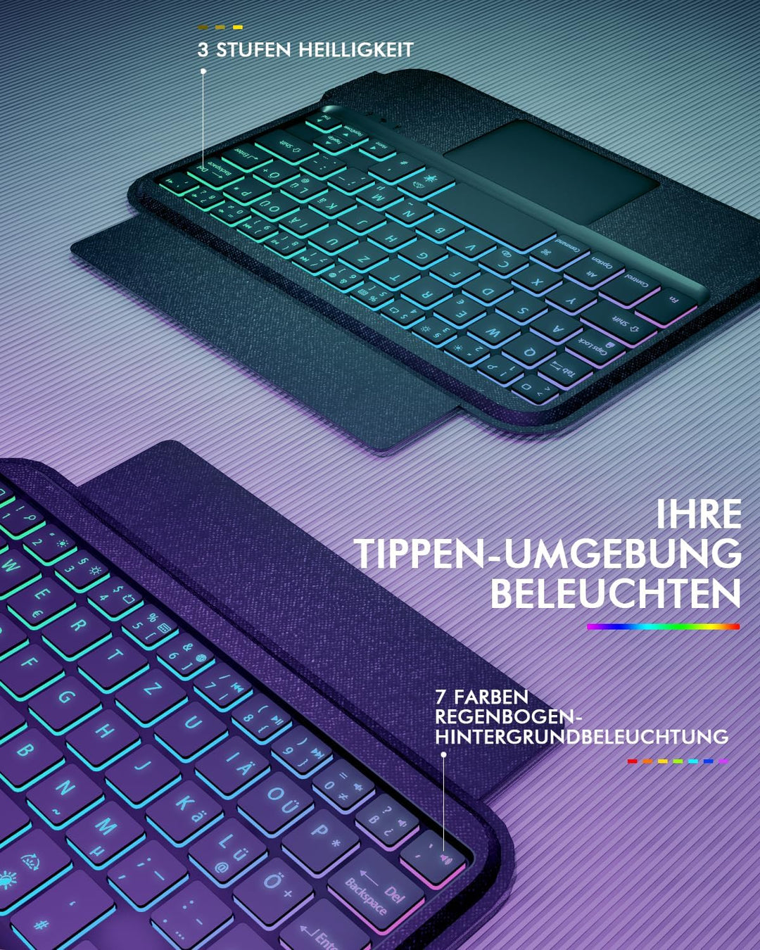 Doohoeek Trennbare Tastatur Hülle für iPad mini 7/6, Bluetooth Kabellose Tastatur für iPad mini 7 20