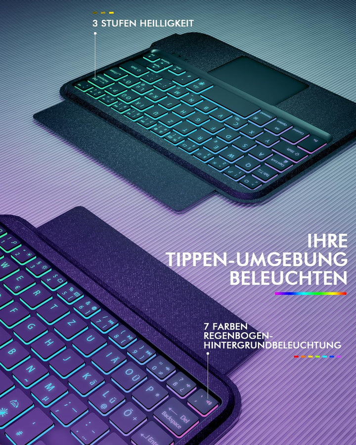 Doohoeek Trennbare Tastatur Hülle für iPad mini 7/6, Bluetooth Kabellose Tastatur für iPad mini 7 20