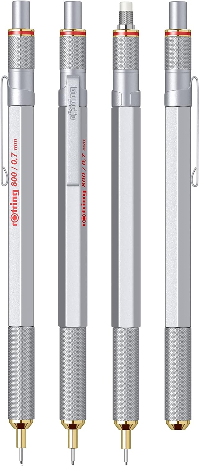rOtring 800-Druckbleistift | 0,7 mm | Silberfarbener Schaft Silber 0,7mm