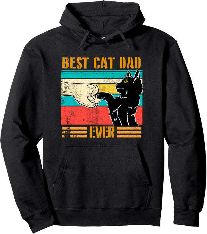Best Cat Dad Ever Black Cat Feline Animal Cat Owner Gift Pullover Hoodie