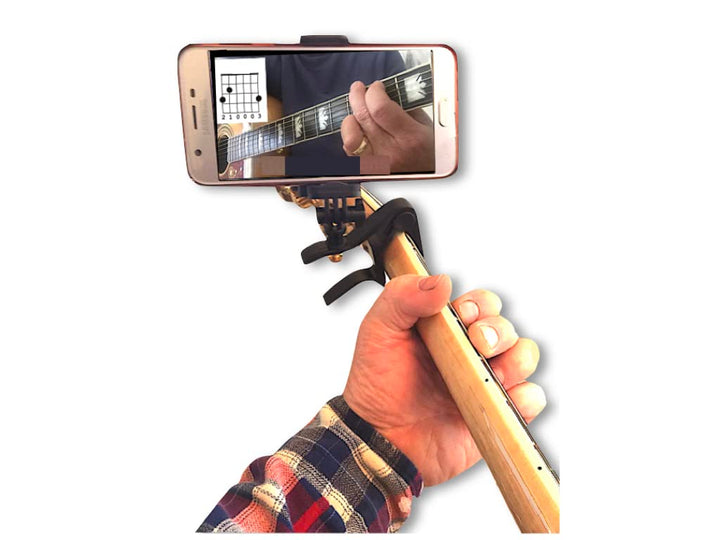 Smartphone-Gitarrenkapodaster, kompatibel mit Android und iPhone, Kopfplatten-Halsklemme, I-Po Handy