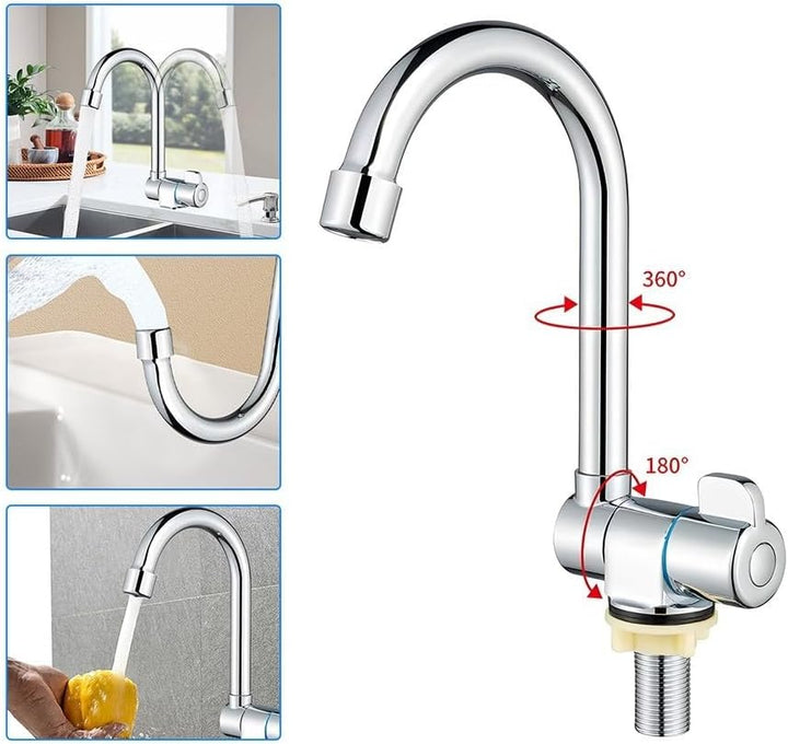 Wohnmobil-Klapp-Wasserhahn, Spültischarmatur Edelstahl, Wasserhahn Küche 360° Schwenkbar, klappbar,