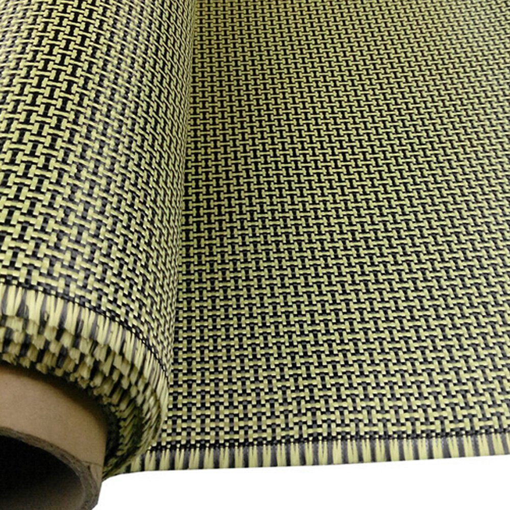 3 K 200 g Kohlefaser-Mischung Gelb Aramidgewebe 2 x 2 Zoll Twill Me Rahmenform 101,6 x 101,6 cm