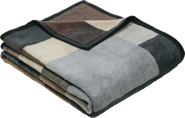 Erwin Müller Kuscheldecke, Wolldecke, Plaid, Wohndecke grau Grösse 150x230 cm - warm, atmungsaktiv,