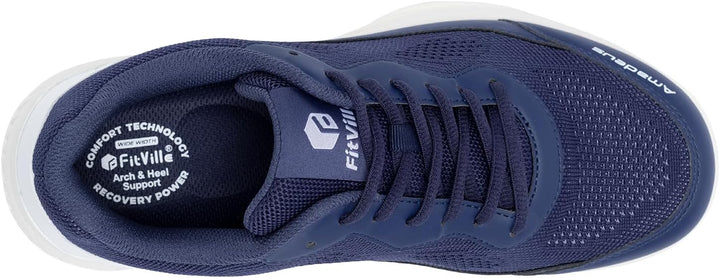 FitVille Extra Weit Tennisschuhe Herren rutschfest Hallenschuhe Atmungsaktiv Badminton Schuhe Bequem