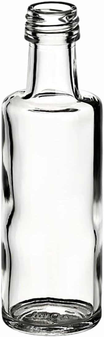 gouveo 24er Set Glasflaschen 40 ml (0,04 l) Glasflasche 40 ml Dorica Schraubverschluss PP 18 goldfar