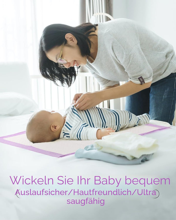 Einweg-Wickelunterlagen für Babys, ultraweich, wasserdicht, 33 x 45,7 cm, 100 Stück