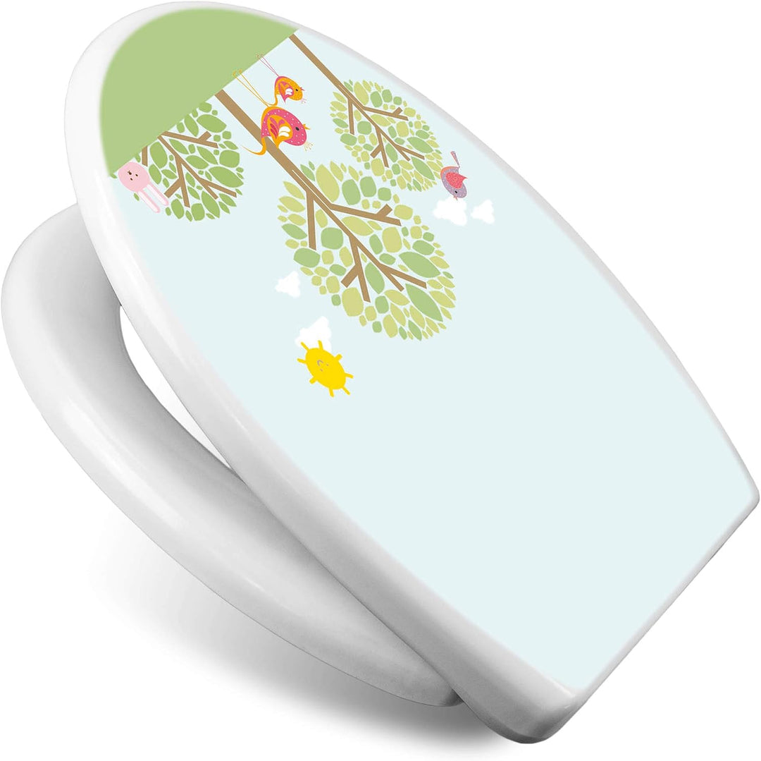 banjado Toilettendeckel mit Absenkautomatik 44,5x37cm - Soft Close Toilettensitz - WC Sitz mit Absen