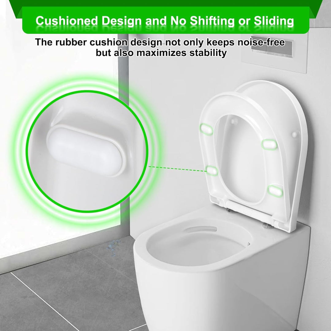 Premium WC-Sitz Toilettensitz mit Absenkautomatik, YOTOREE Toilettendeckel, D Form Duroplast Klodeck