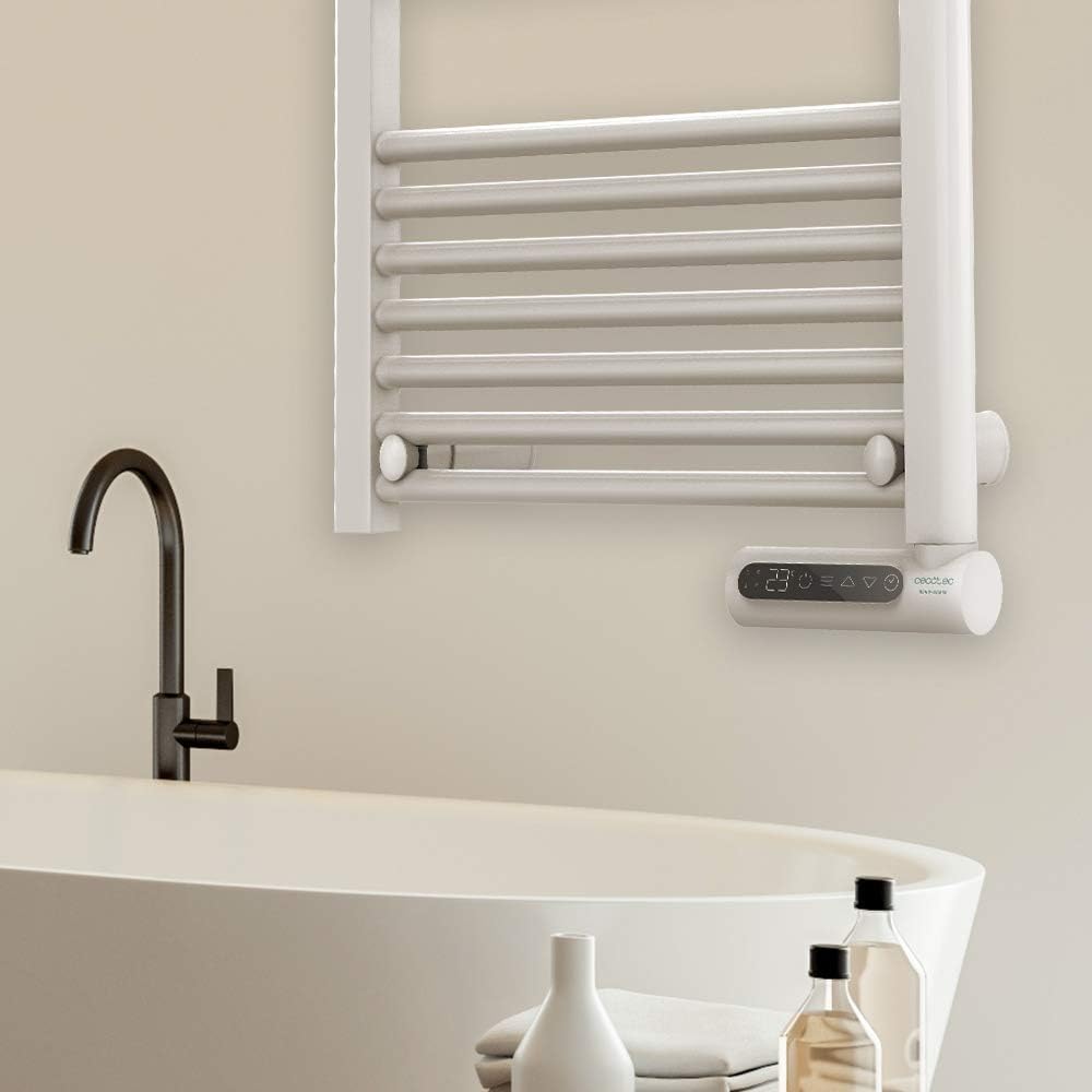 Cecotec Elektrischer Badheizkörper Ready Warm 9100 Smart Towel White. 500 W, LED-Anzeige, Touch Cont