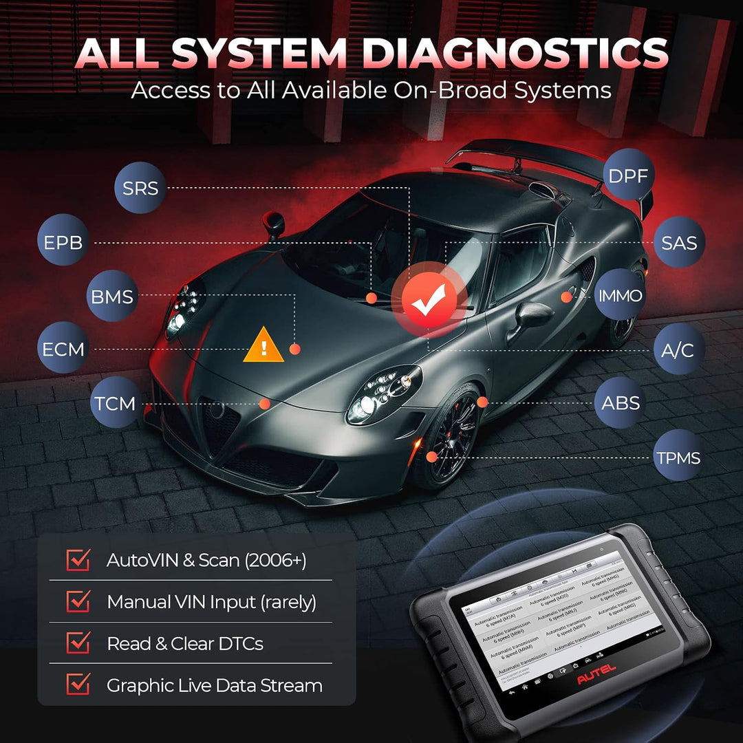 Autel MaxiCOM MK808S 2023 OBD2 Diagnosegerät mit Allen System & Servicefunktionen inkl. Ölrückstellu