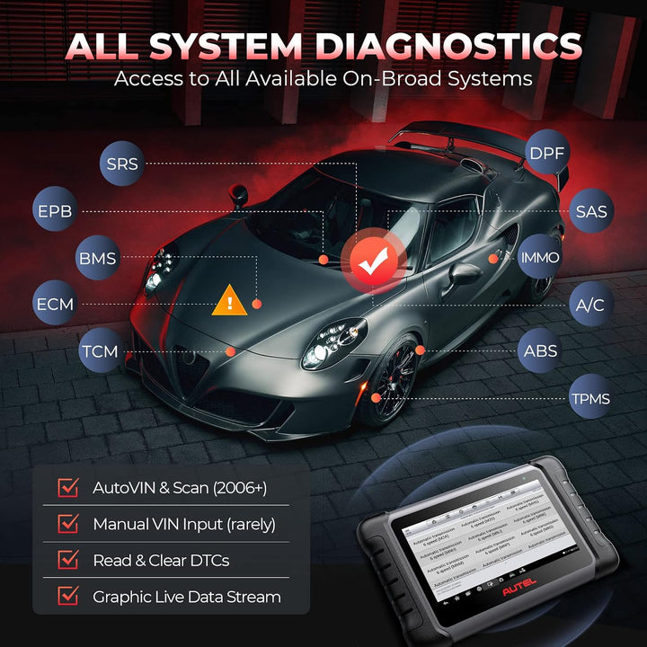 Autel MaxiCOM MK808S 2023 OBD2 Diagnosegerät mit Allen System & Servicefunktionen inkl. Ölrückstellu