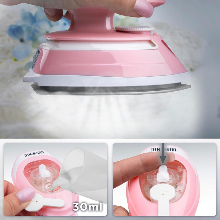 Duronic SI4 PW Mini Reisebügeleisen, 420W Mini Bügeleisen, Dampfbügeleisen 30ml Wassertank, kleines