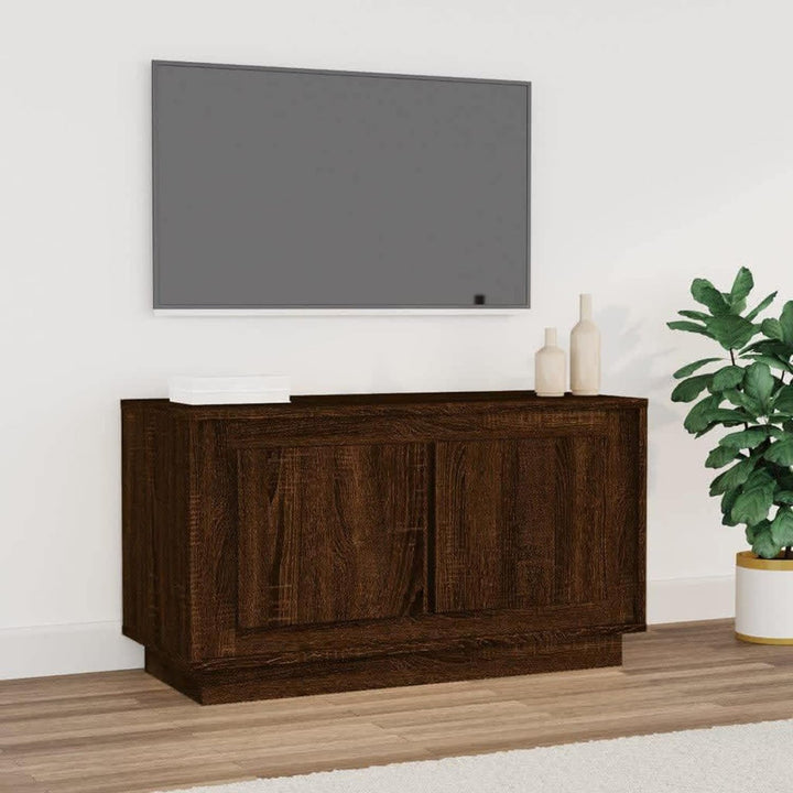 Tidyard TV Schrank mit 2 Fächern Versehen Lowboard Fernsehtisch Fernsehschrank TV Möbel Holzwerkstof