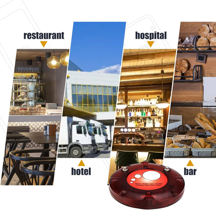 Retekess TD158 Pager Rufsystem, 500M Restaurant Pager System, LED Digitalanzeige, PC Material, Einfa