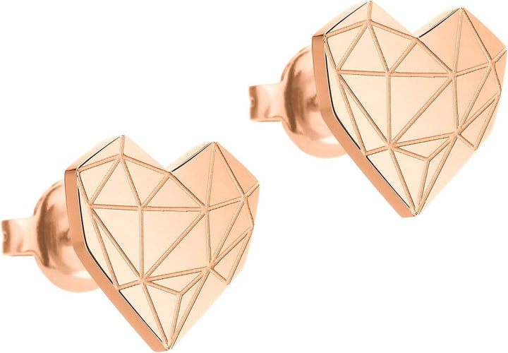 LIEBESKIND BERLIN Herz Ohrstecker – Silber, Gold, Roségold & Schwarz – klein & gross – Damenschmuck