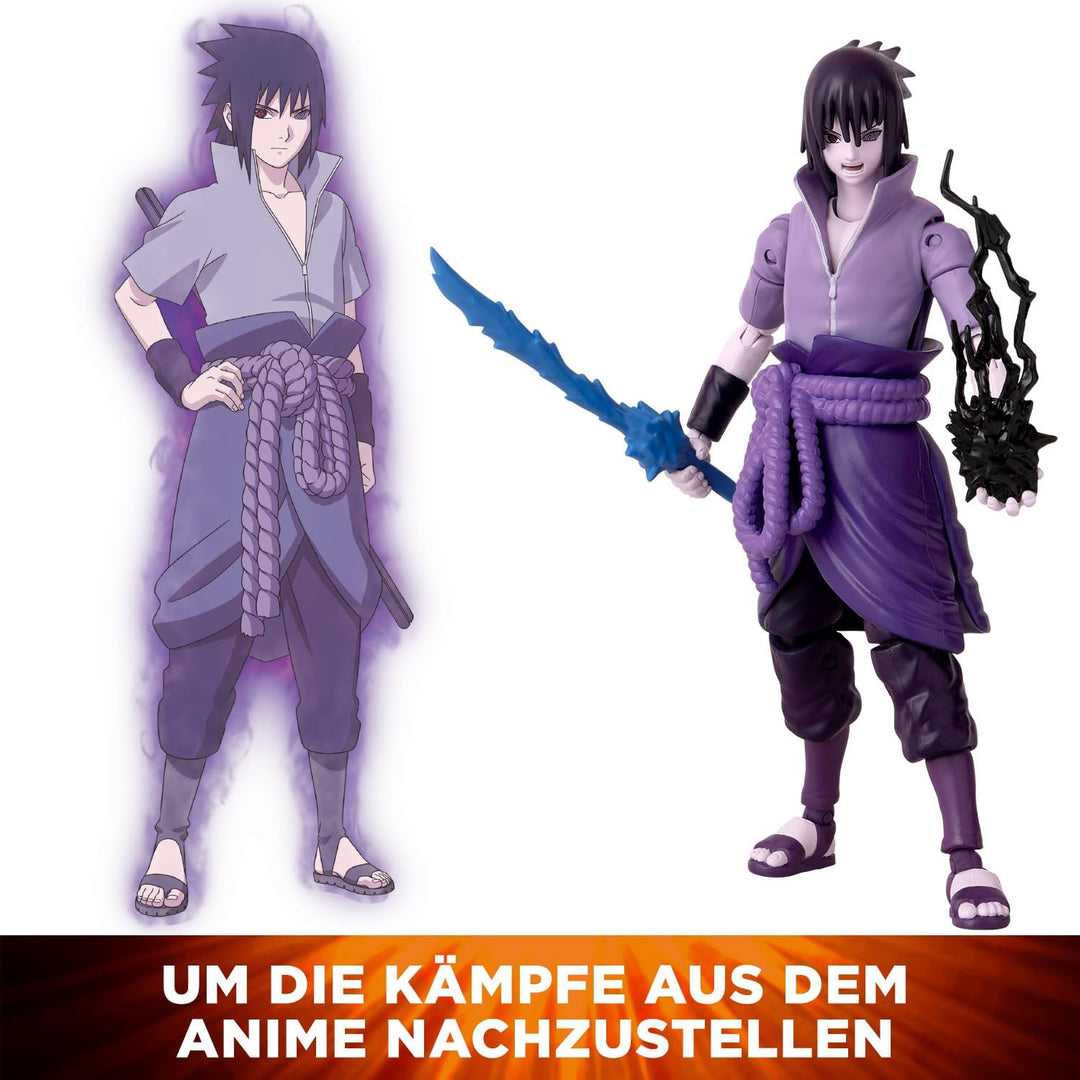 Bandai – Anime Heroes – Naruto Shippuden – Anime Heroes-Figur Sasuke 17 cm – Uchiwa Sasuke Rinnegan