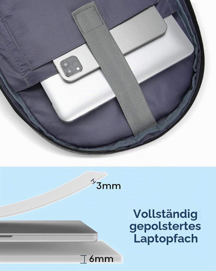 kadilong Rucksack Herren Laptoptasche mit USB Ladeanschluss für Arbeit Business Reisen Schulrucksack