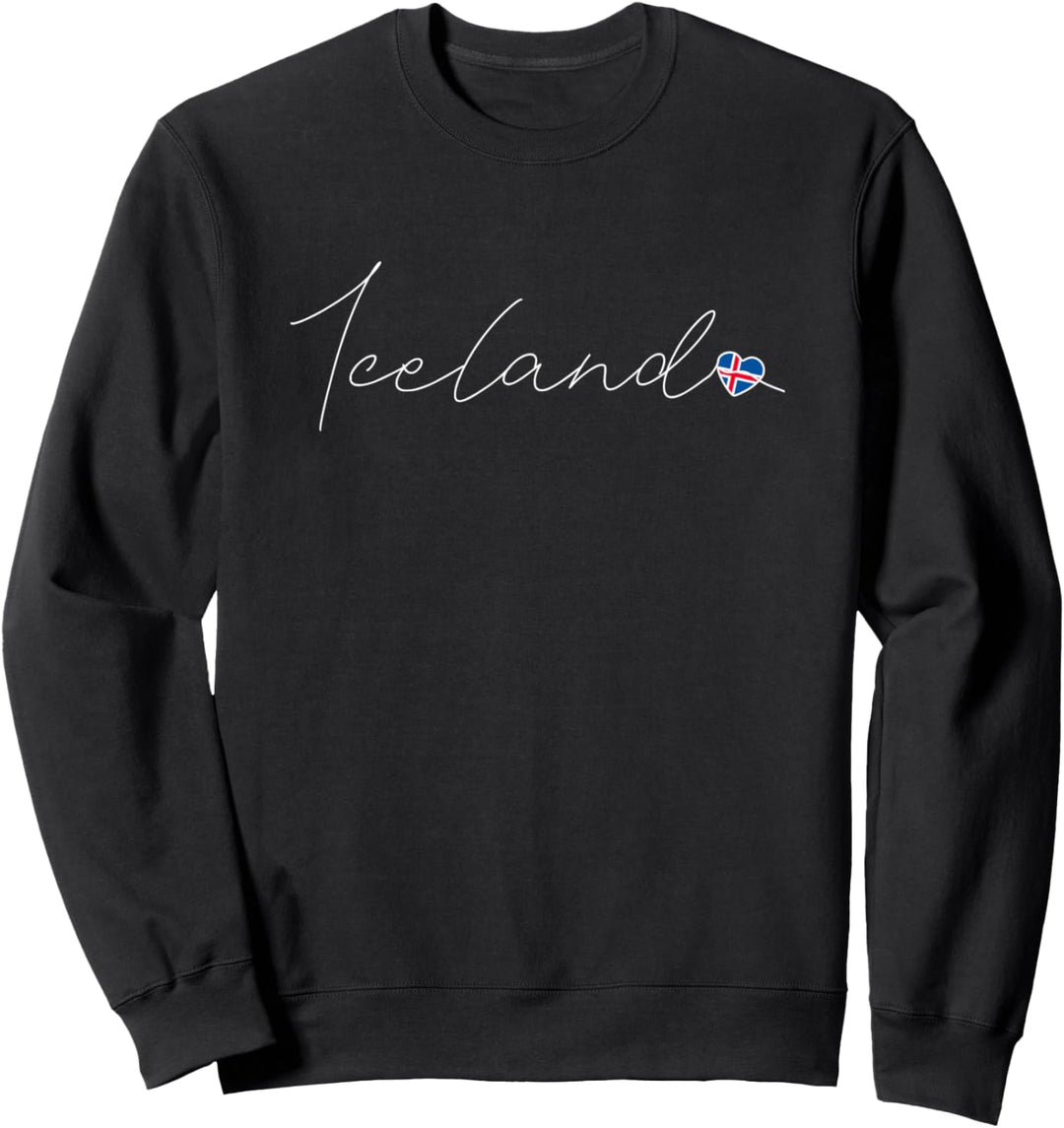 Ísland Liebe Isländische Flagge und Herz auf Island Sweatshirt