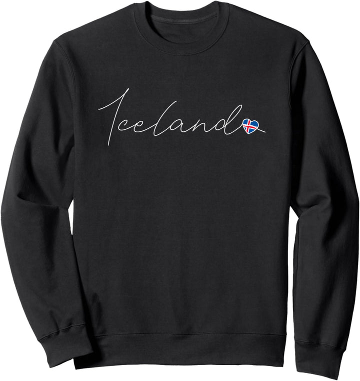 Ísland Liebe Isländische Flagge und Herz auf Island Sweatshirt