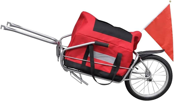 Fahrradanhänger Einrad mit Tasche für Lastentransport, klappbar, gefedert, mit Kupplung, 40 kg Zulad