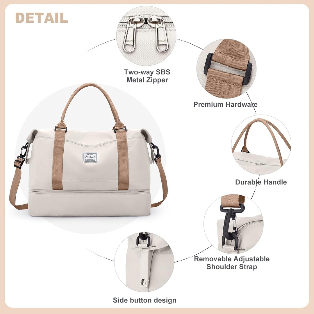 Reisetasche Damen Handgepäck Tasche Sporttasche mit Kulturbeutel Weekender Bag Schwimmtasche Wasserd