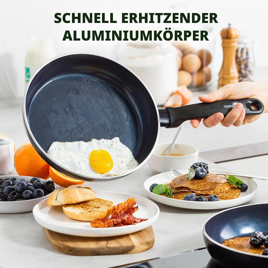 GreenPan Torino Gesunde Antihaft-Keramik Bratpfanne 2er Set, 24 cm & 28 cm, PFAS frei, Induktion, Ba