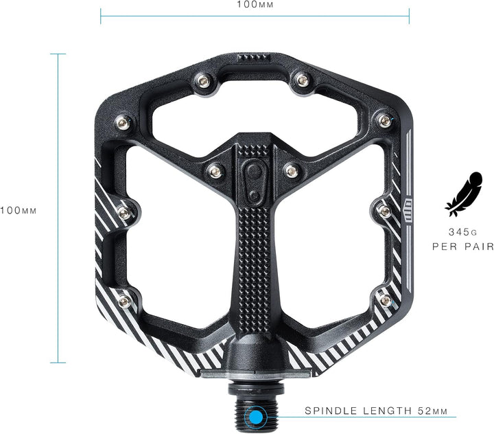 Crankbrothers Stamp Flat BMX/MTB Fahrradpedal – Plattform-Fahrradpedal, minimales Profil, Verstellba