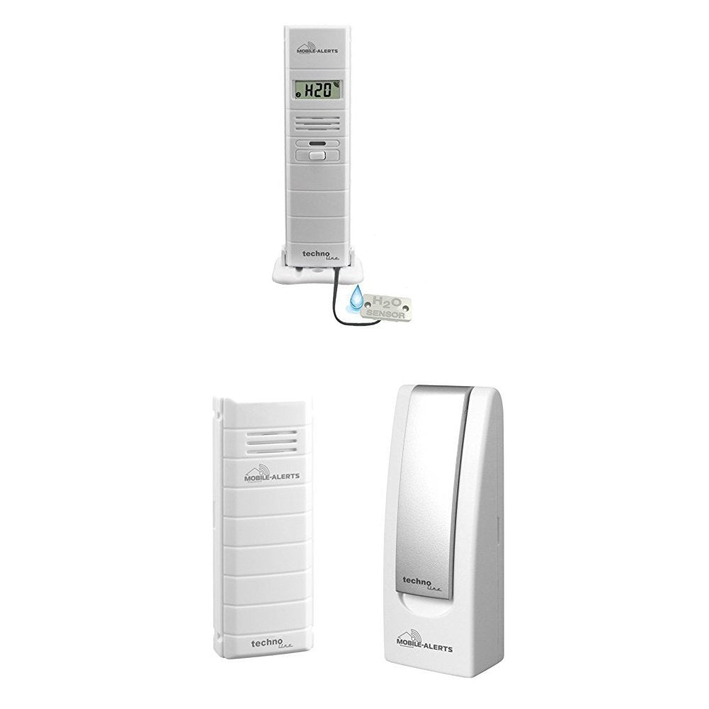 Mobile Alerts MA 10350 3 in 1 - Thermo-Hygrosensor und Wasserdetektor in einem, weiss + MA 10001 Sta