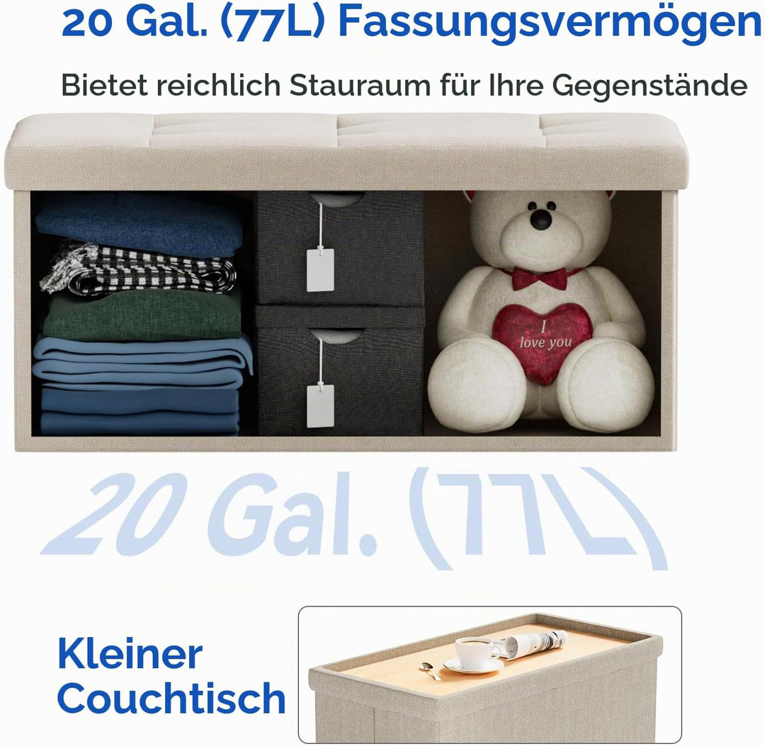 BRIAN &amp; DANY Sitzbank mit Stauraum, Sitztruhe Sitzhocker Fusshocker, Faltbar Sitztruhe Sitzhocker mi