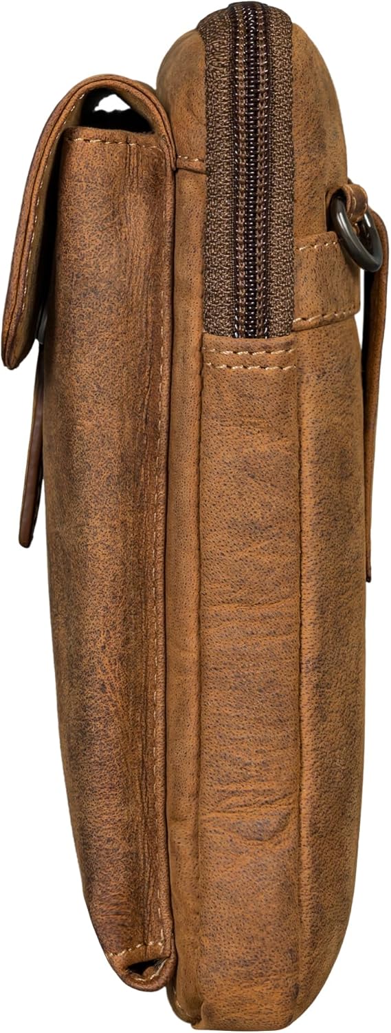 STILORD Mael 2-in-1 Umhängetasche Herren Leder Handytasche zum Umhängen Gürteltasche Brusttasche - S