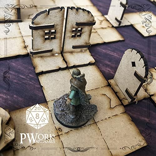 The Dungeon – 3D Tactical maps Rpg Fantasy Dungeon Tiles – Modulare 3D-Karten aus MDF, 3 mm