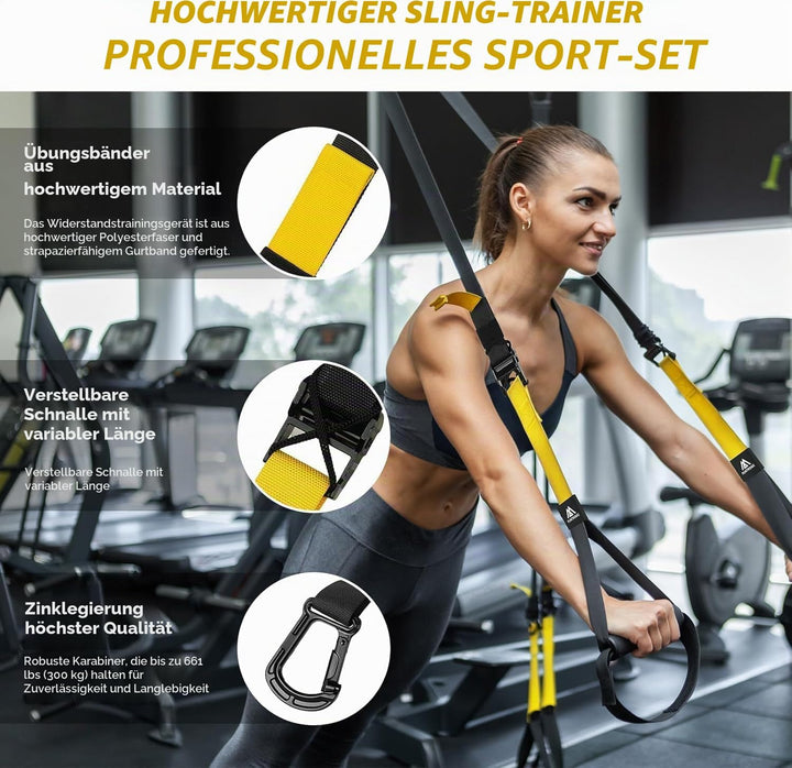 Flintronic Schlingentrainer, Sling Trainer Set für EIN Ganzkörpertraining, Schlingentrainer für Zuha