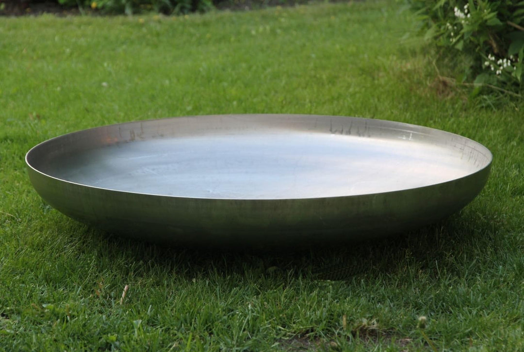 Feuerschale Klöpperboden Edelstahl Ø 600 mm Grillschale 60 cm Wandstärke 3 mm