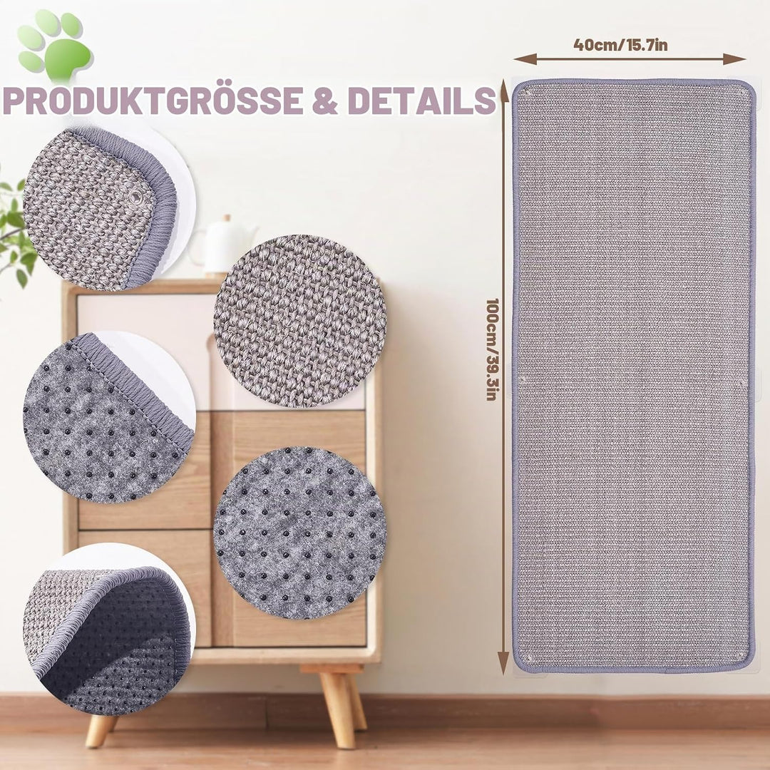 1 Stück Kratzmatte Katze 40x100CM Kratzbretter Natürliche Sisal Kratzmatte Katzenkratzmatte Kratzsch
